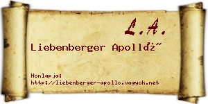 Liebenberger Apolló névjegykártya